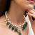Gold plated green stone kundan necklace set