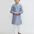 Kids boy blue art silk straight kurta pant set