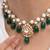Gold plated green stone kundan necklace set