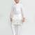 Kids boy white jacquard silk straight kurta pant set