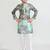 Kids boy green grorgette straight kurta pant set