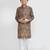 Kids boy Brown cotton straight kurta pant set