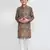 Kids boy Brown cotton straight kurta pant set