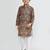 Kids boy Brown cotton straight kurta pant set