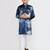 Kids boy teal blue velvet straight kurta pant set