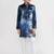 Kids boy teal blue velvet straight kurta pant set
