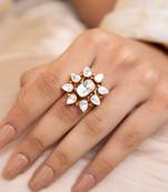 Gold plated kundan ring