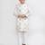 Kids boy off white silk straight kurta pant set
