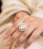 Gold plated kundan ring