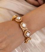 Gold plated kundan bangle
