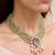 Gold plated green kundan necklace set