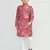 Kids boy red cotton silk  straight kurta pant set
