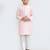 Kids boy peach cotton silk  straight kurta pant set