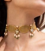 Gold plated choker necklace