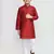 Kids boy red jacquard silk straight kurta pant set