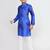 Kids boy royal blue cotton silk  straight kurta pant set