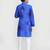 Kids boy royal blue cotton silk  straight kurta pant set