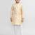 Kids boy beige satin silk  straight kurta pant set