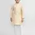 Kids boy beige satin silk  straight kurta pant set