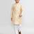 Kids boy beige satin silk  straight kurta pant set