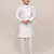 Kids boy white art silk with thread & sequence work straight kurta pant set