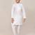 Kids boy white art silk with thread & sequence work straight kurta pant set