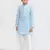 Kids boy skyblue cotton straight kurta pant set