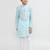 Kids boy aqua blue georgette straight kurta pant set