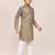 Kids boy gold  satin cotton straight kurta pant set