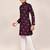 Kids boy maroon satin silk  straight kurta pant set