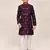 Kids boy maroon satin silk  straight kurta pant set