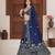 Blue embroidered lehenga choli with dupatta
