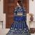 Blue embroidered lehenga choli with dupatta