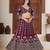 Maroon embroidered lehenga choli with dupatta