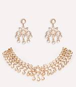 Gold plated kundan necklace set