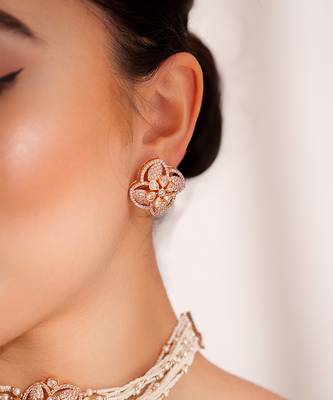 Gold plated kundan choker necklace set 3