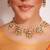 Gold plated  green stone kundan  necklace set