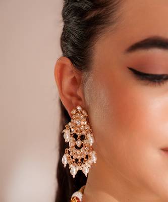 Gold plated kundan choker necklace set 2