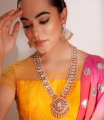 Gold plated kundan necklace set