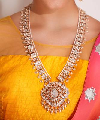Gold plated kundan necklace set 3
