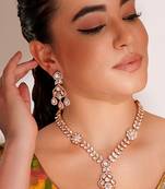 Gold plated kundan necklace set