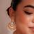Gold plated kundan chandbali earrings