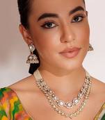 Two toned layered necklace set