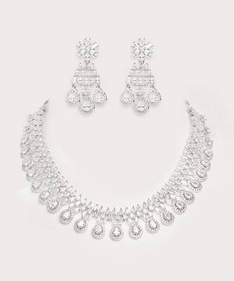 Silver plated necklace set 2