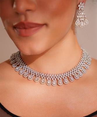 Silver plated necklace set 3