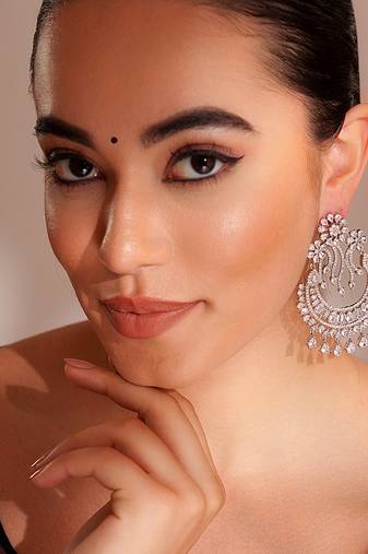 Silevr plated dangler earrings