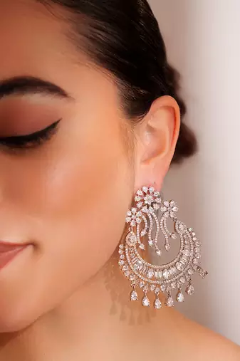 Silevr plated dangler earrings