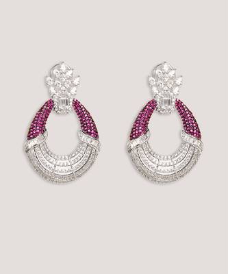 Silevr plated purple earrings 2