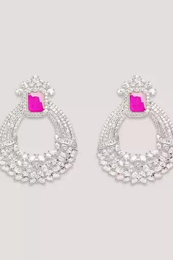 Silevr plated dangler earrings
