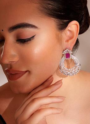 Silevr plated dangler earrings 1